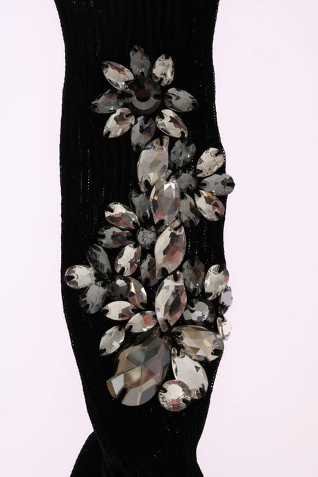 Calcetas Florales Transparentes de Cristal Negro Tejidas de Dolce & Gabbana - Image 5