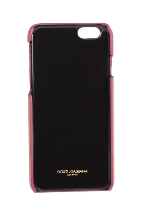 Funda de teléfono para mujer Dolce & Gabbana de cuero rosa chic con corazón adornado - Image 3