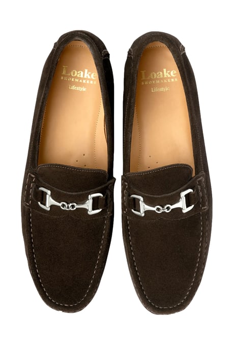 LOAKE HAWTHORN DRIVER SHOE DARK BROWN SUEDE - Image 3