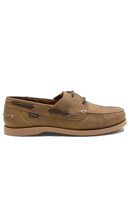 LOAKE PADSTOW BOAT SHOE BROWN NUBUCK - Image 1