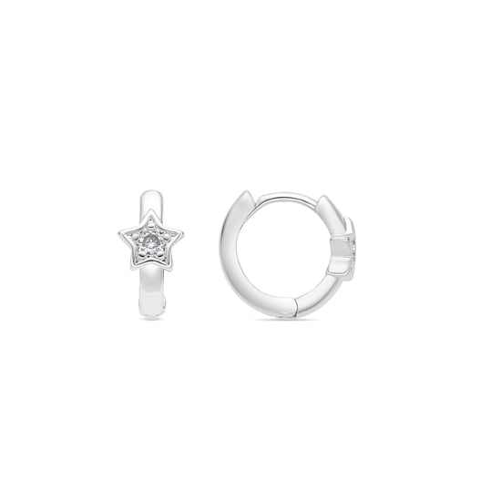 Luxenter Pendientes de 10mm de diámetro acabado plata y Circonita Brillante - Ktyu - Image 1