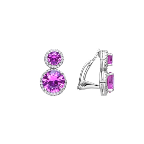 Luxenter Pendientes de Plata de Ley 925 y Circonita Rosa acabados en rodio - Pruka - Image 1