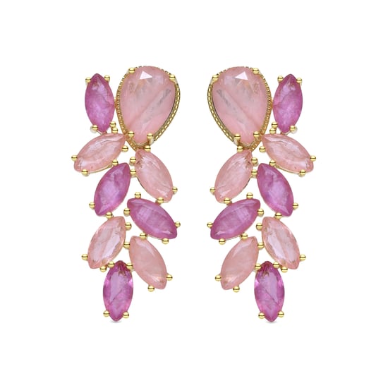 Luxenter Pendientes de Plata de Ley 925 y Circonita Multicolor acabados en oro amarillo de 18k - Ozvi - Image 1