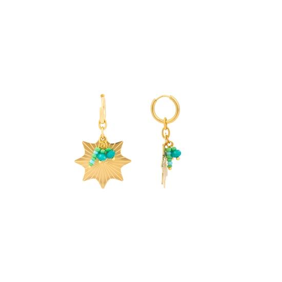 Luxenter Pendientes acabado oro amarillo de 18k y Turquesa - Silmu - Image 1