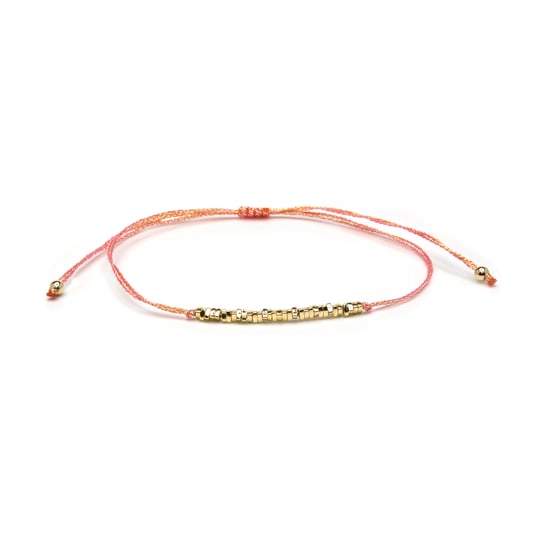 Luxenter Pulsera de Algodon Naranja acabado en oro amarillo 18k - Limley - Image 1