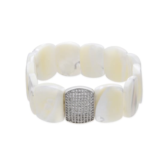 Luxenter Pulsera acabado plata y Madreperla Blanca - Nawar - Image 1