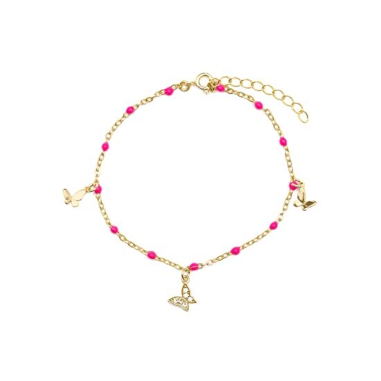 Luxenter Pulsera de Plata de Ley 925 y Lacado Rosa acabado oro amarillo de 18k - Zumre - Image 1
