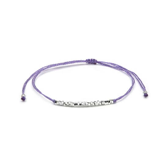 Luxenter Pulsera de Algodon Morado acabado en Plata de Ley 925 - Limley - Image 1