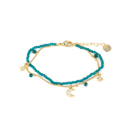 Luxenter Pulsera de Cristal Verde acabado en oro amarillo 18k - Ayora - Image 1