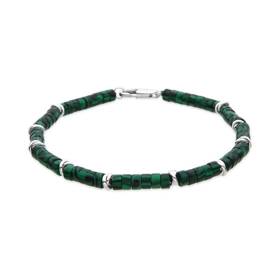 Luxenter Pulsera acabado plata y Malaquita - Silbi - Image 1