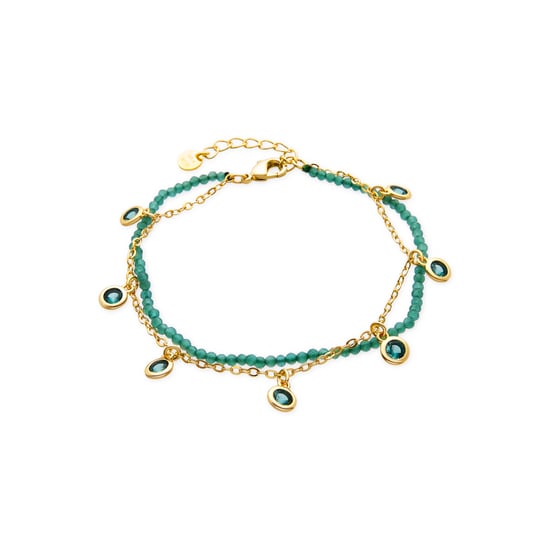 Luxenter Pulsera con Circonita Esmeralda acabado oro amarillo de 18k - Zaru - Image 1