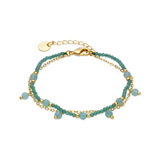 Luxenter Pulsera de Cristal Verde acabado en oro amarillo 18k - Aira - Image 1