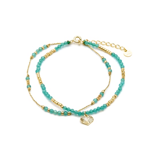 Luxenter Pulsera de Plata de Ley 925 y Cristal Verde acabado oro amarillo de 18k - Talorce - Image 1