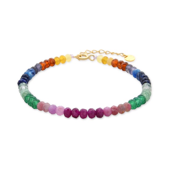 Luxenter Pulsera de Plata de Ley 925 con Cristal Multicolor acabada en oro amarillo de 18K - Loidea - Image 1