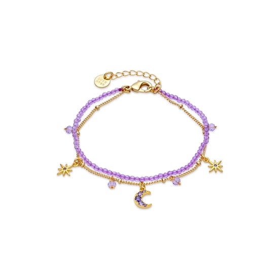 Luxenter Pulsera de Cristal Morado acabado en oro amarillo 18k - Ayora - Image 1
