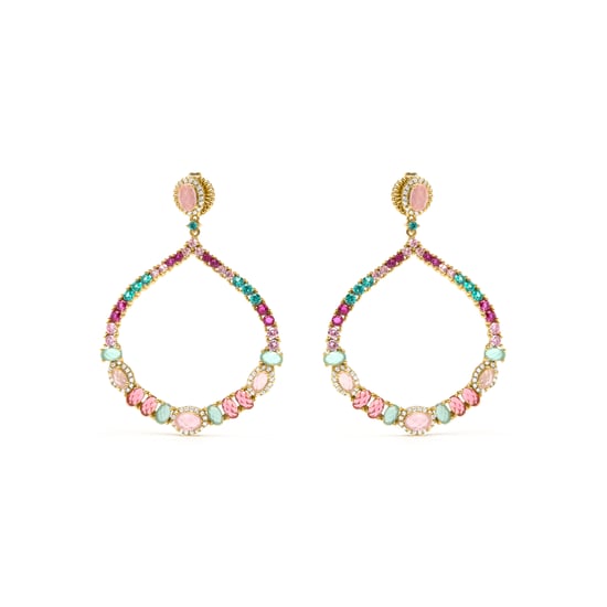 Luxenter Pendientes de Plata de Ley 925 y Circonita Esmeralda acabado en oro amarillo 18k - Gwane - Image 1