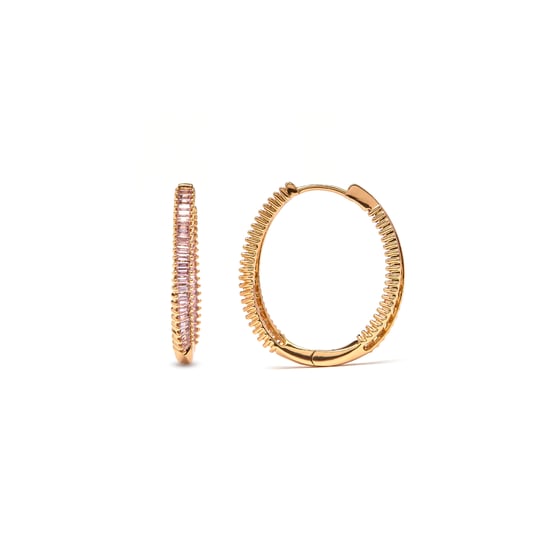 Luxenter Pendientes de Circonita Amatista acabado en oro amarillo de 18k - Thaljo - Image 1