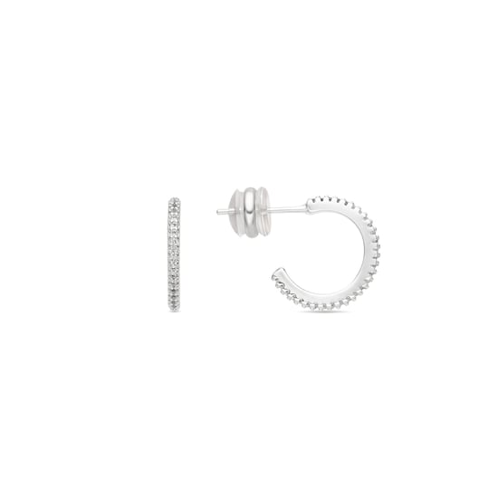 Luxenter Pendientes de 15mm de diámetro acabado plata y Circonita Brillante - Azar - Image 1