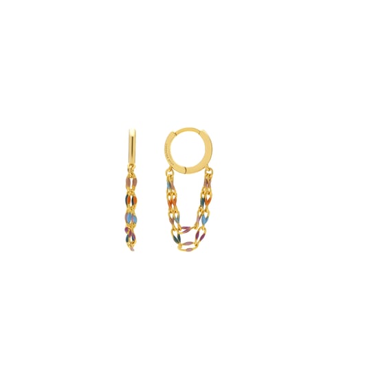 Luxenter Pendientes de Plata de Ley 925 y Lacado Multicolor acabado oro 18k - Noida - Image 1