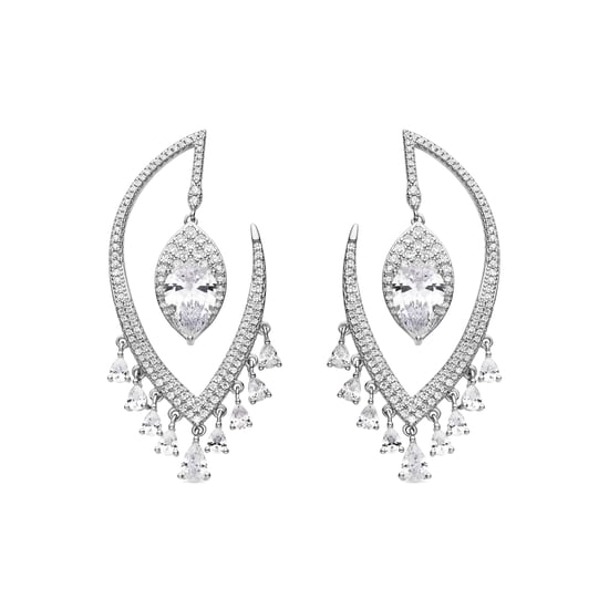 Luxenter Pendientes de Plata de Ley 925 y Circonita Brillante acabado en rodio - Hakku - Image 1