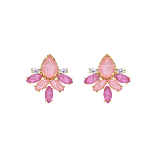 Luxenter Pendientes de Plata de Ley 925 y Circonita Multicolor acabados en oro amarillo de 18k - Shanvi - Image 1