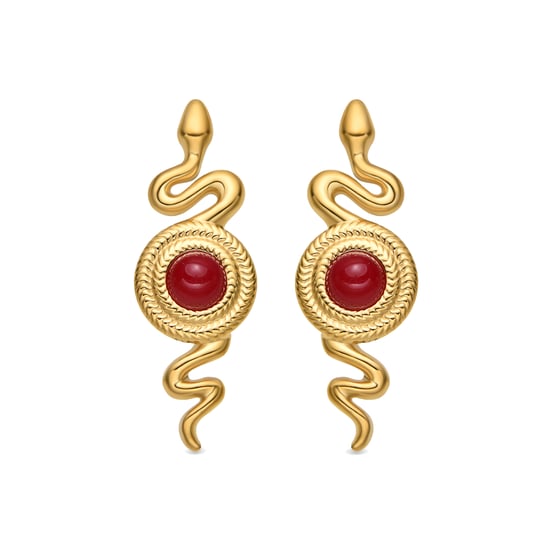 Luxenter Pendientes con Cristal Rojo acabado oro 18k - Edrak - Image 1