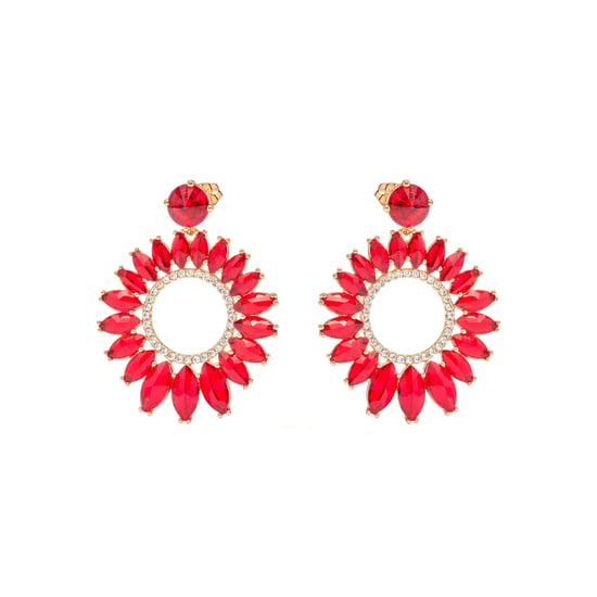 Luxenter Pendientes de Cristal Rojo acabado en oro amarillo de 18k - Lelyl - Image 1