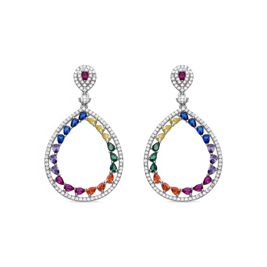 Luxenter Pendientes de Plata de Ley 925 y Circonita Multicolor acabados en rodio - Tonmei - Image 1