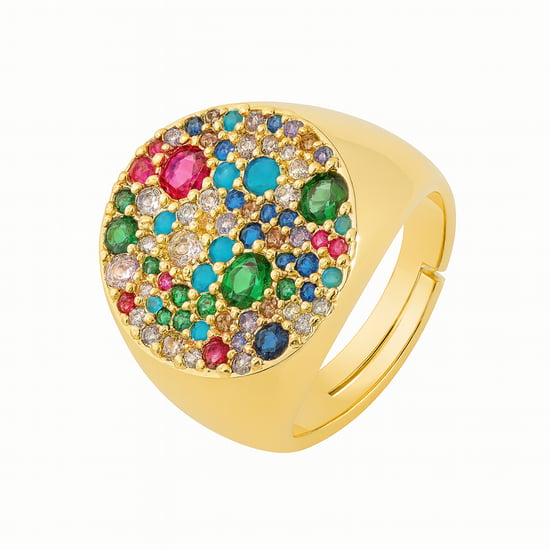 Luxenter Anillo con Circonita Multicolor acabado en oro amarillo de 18K - Lidat - Image 1