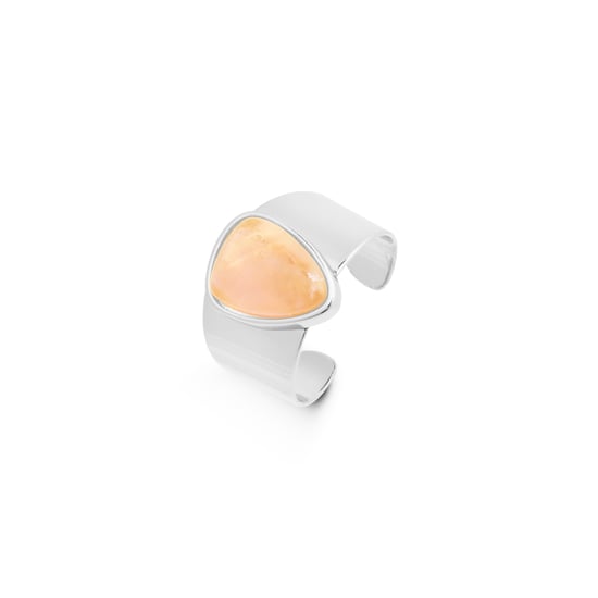 Anillo Luxenter de Agata Naranja acabado en rodio - Sheak - Image 1