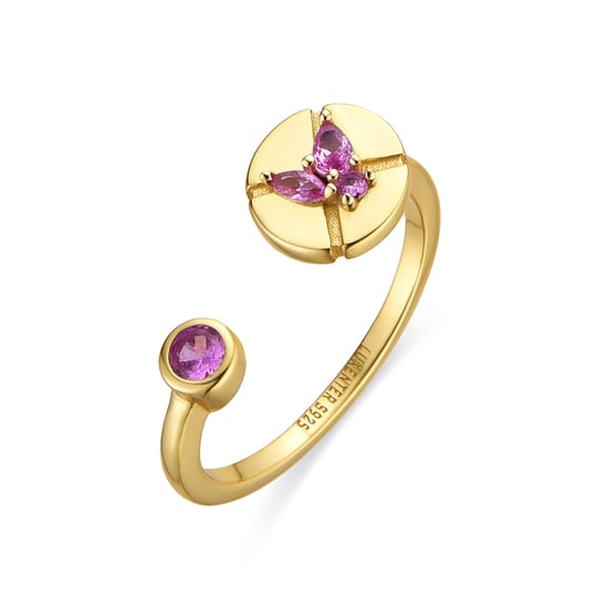Luxenter Anillo de Plata de Ley 925 y Circonita Rosa acabado oro 18k - Ufore - Image 1