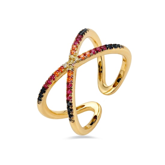 Luxenter Anillo de Circonita Multicolor acabado en oro amarillo de 18k - Zadra - Image 1