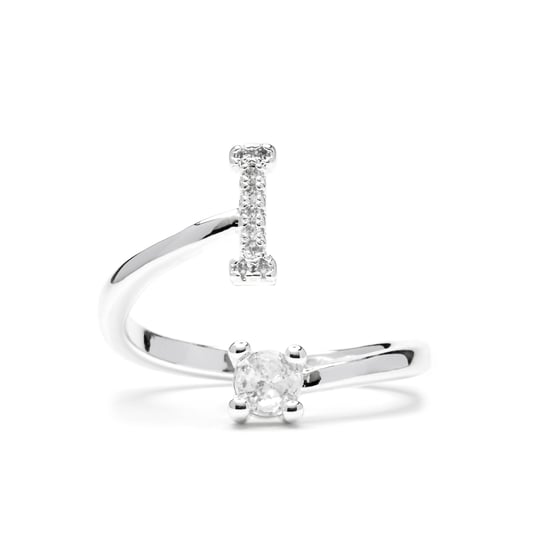 Luxenter Anillo con circonita brillante acabado plata - Alphabet - Image 1