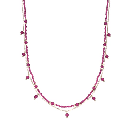 Luxenter Collar de Cristal Rosa acabado en oro amarillo 18k - Aira - Image 1