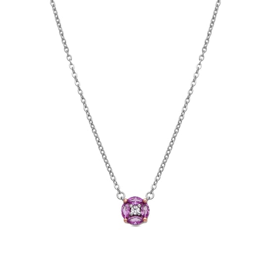 Luxenter Collar de Plata de Ley 925 y Circonita Rosa acabado en rodio - Siankho - Image 1