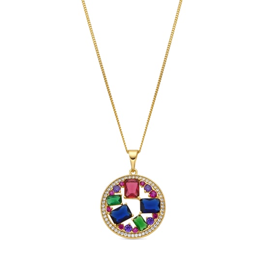 Luxenter Collar acabado oro amarillo de 18k y Circonita Multicolor - Auope - Image 1
