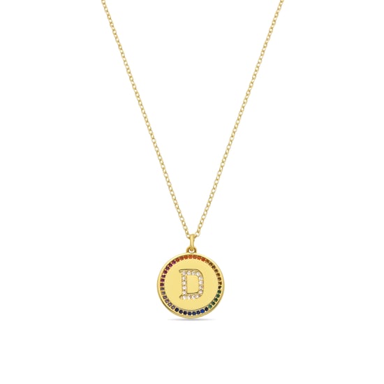 Luxenter Collar de Circonita Multicolor acabado en oro amarillo de 18K - Alphabet - Image 1