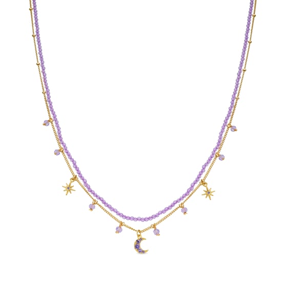 Luxenter Collar de Cristal Morado acabado en oro amarillo 18k - Ayora - Image 1