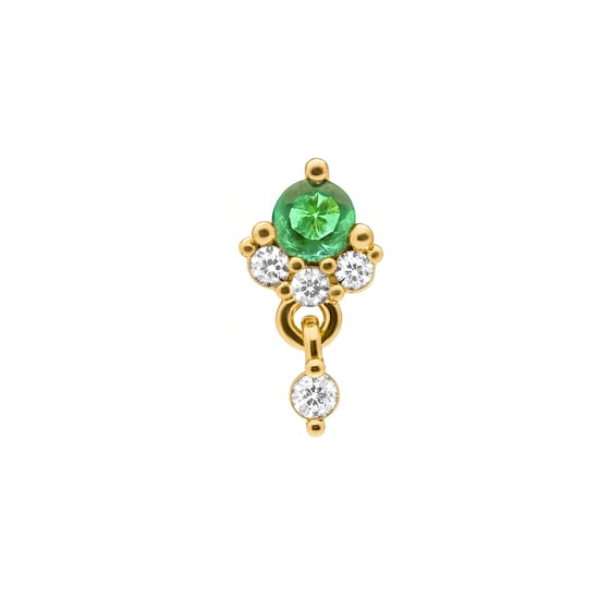 Luxenter Piercing de Circonita Multicolor acabado en oro amarillo 18k - Huera - Image 1