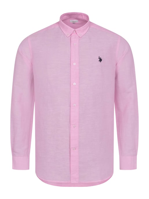 Camisa de lino para hombre U.S. Polo Assn. de mezcla lino y algodón - Image 1