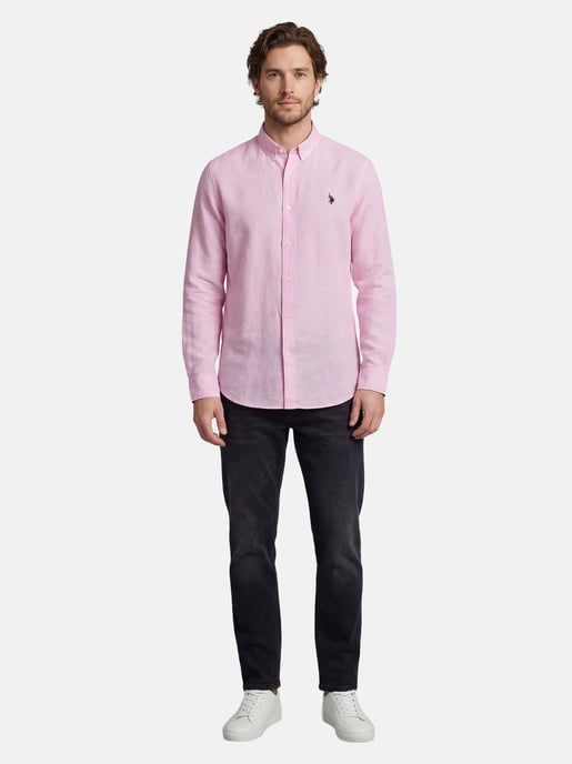 Camisa de lino para hombre U.S. Polo Assn. de mezcla lino y algodón - Image 5