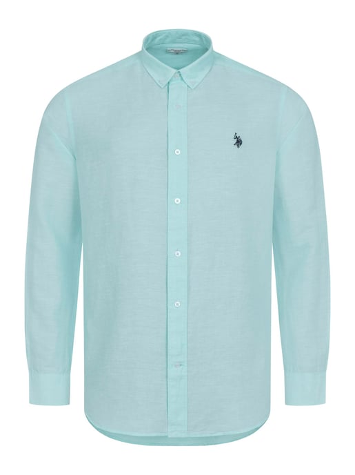 Camisa de lino para hombre U.S. Polo Assn. de mezcla lino y algodón - Image 1