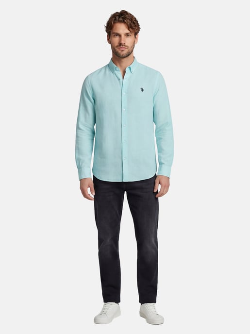 Camisa de lino para hombre U.S. Polo Assn. de mezcla lino y algodón - Image 5