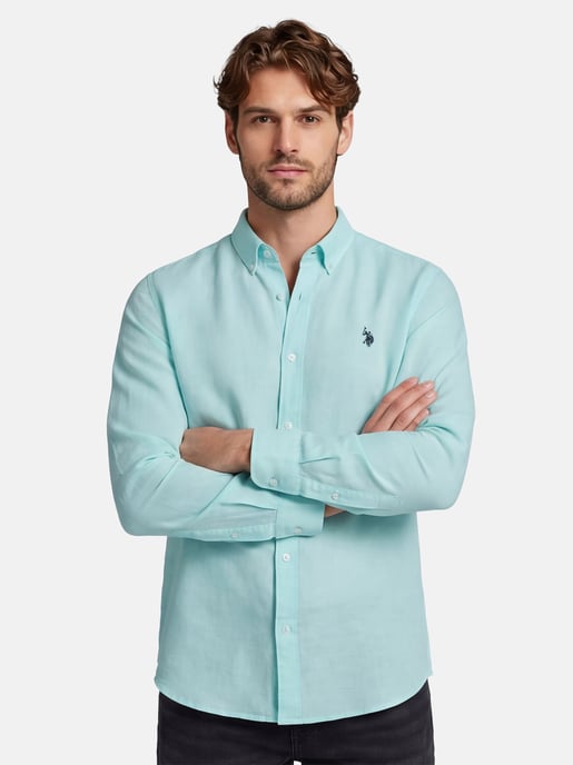 Camisa de lino para hombre U.S. Polo Assn. de mezcla lino y algodón - Image 6