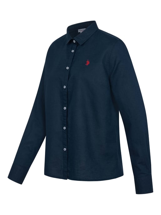 Camisa de lino para mujer U.S. Polo Assn. de mezcla lino y algodón - Image 2