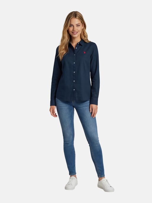 Camisa de lino para mujer U.S. Polo Assn. de mezcla lino y algodón - Image 4