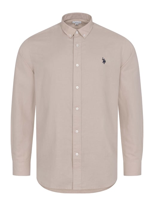 Camisa de lino para hombre U.S. Polo Assn. de mezcla lino y algodón - Image 1
