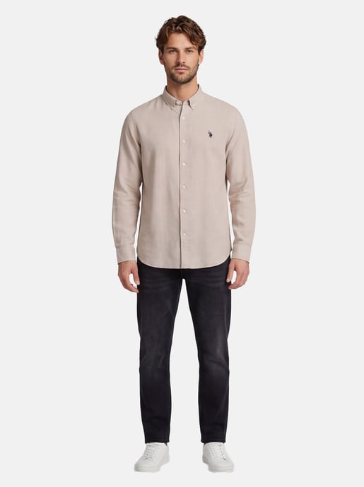 Camisa de lino para hombre U.S. Polo Assn. de mezcla lino y algodón - Image 5