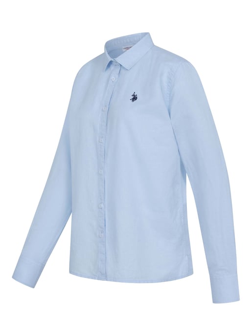 Camisa de lino para mujer U.S. Polo Assn. de mezcla lino y algodón - Image 2