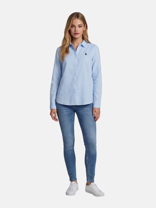 Camisa de lino para mujer U.S. Polo Assn. de mezcla lino y algodón - Image 4